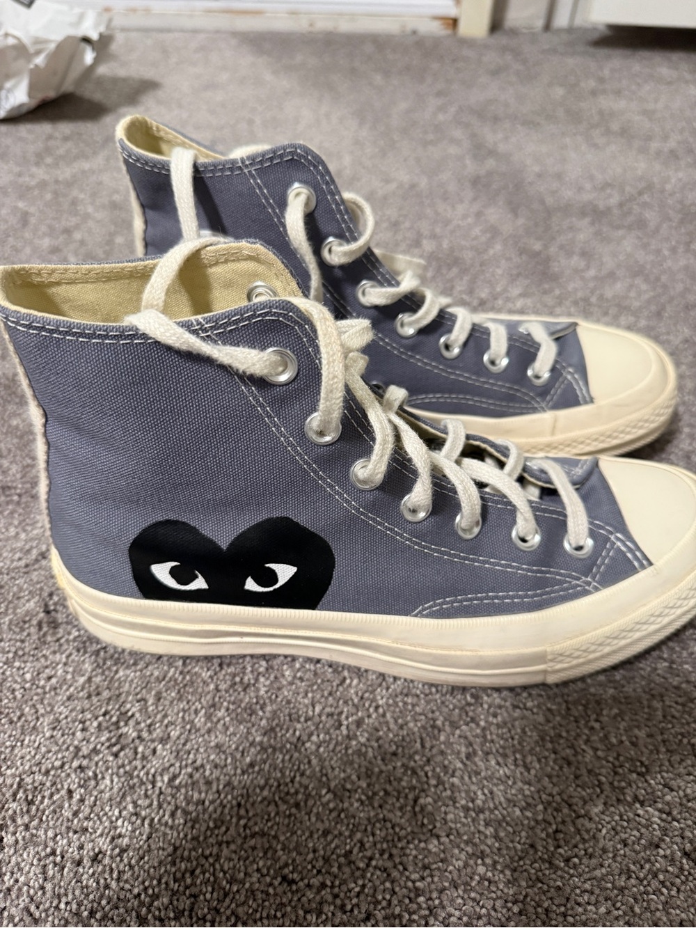 CDG High-Top Canvas Sneakers in Slate Gray
